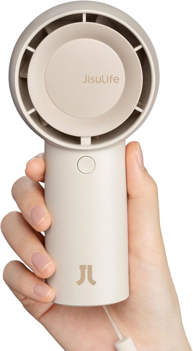 JISULIFE Handheld Portable Turbo Fan, 4000mAh USB Rechargeable Personal Battery by LivechillStaycool