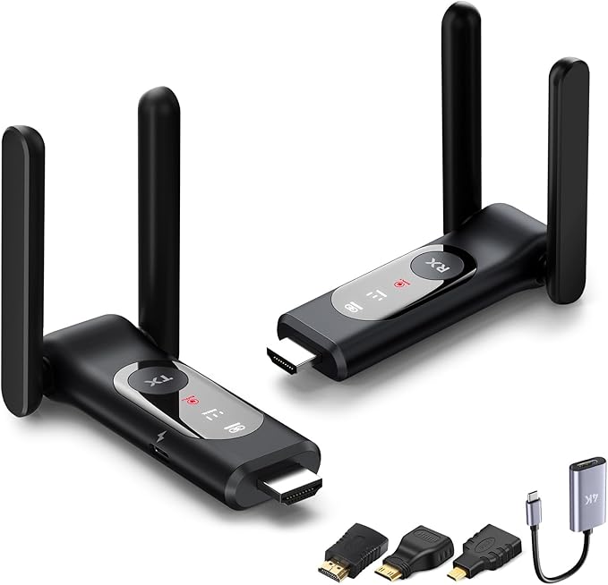 Wireless HDMI Transmitter and Receiver, LED Display Screen, Plug and Play by ANQIPUTECH