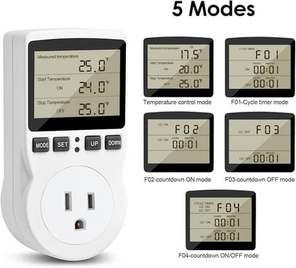 Diymore 1800W Plug in Thermostat Temperature Controller Electric Digital RV - Image 4