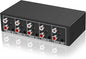 3.5mm Aux + RCA L/R Bi-Directional Stereo Audio Switch 4 in 1 Out A/B Analog by WLTASUY