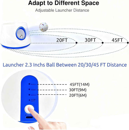 automatic dog ball launcher, with 6 2.3" etpu, close-up detail