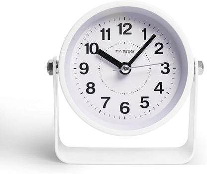 TIMESS Analog Alarm Clock, Silent Non-Ticking Quartz Movement, Battery-Operated - Image 2