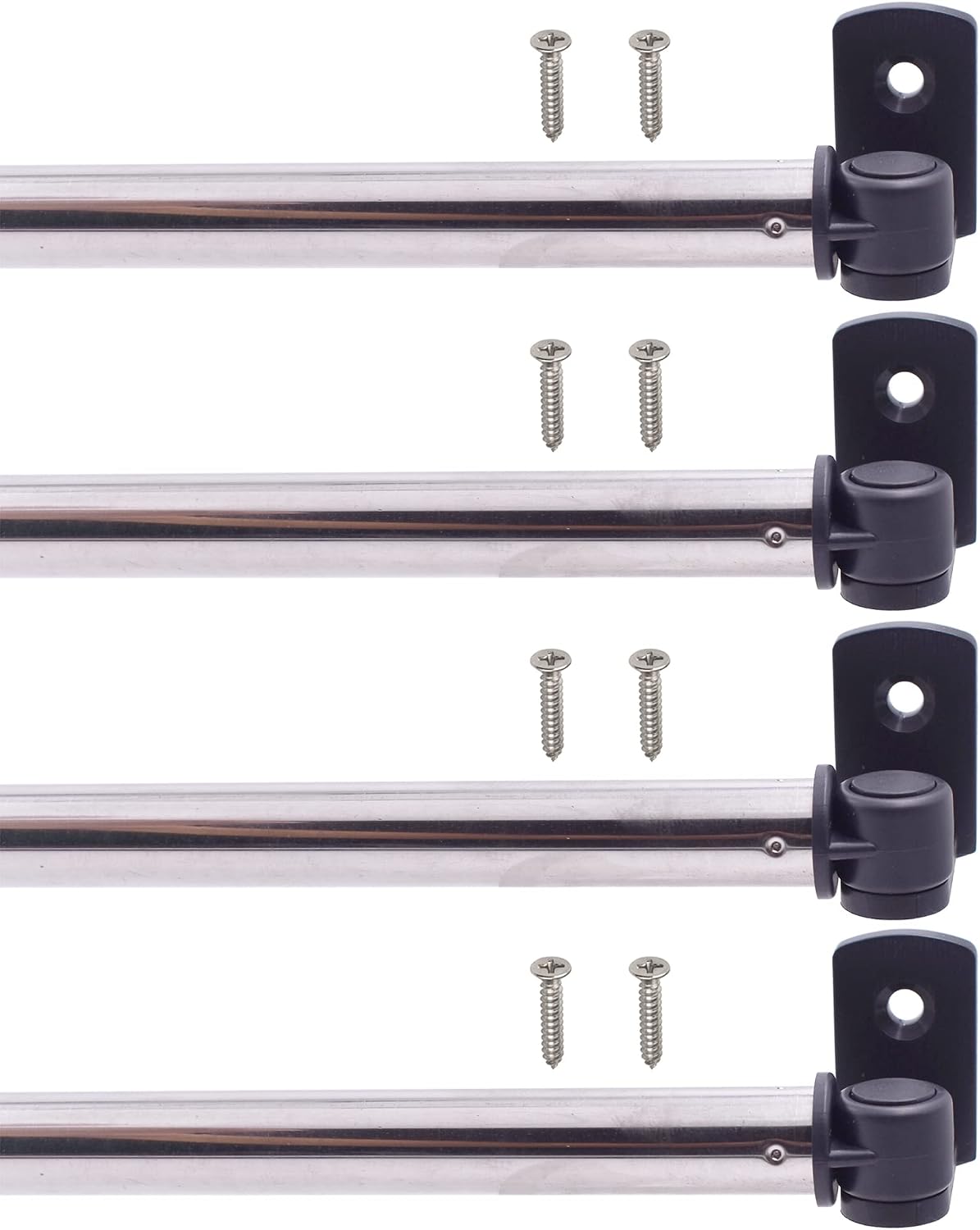 YYST Type A 16" to 28" Swivel End Curtain Sash Rod for Top & Bottom Doors & Sidelights Window Petite Café Sidelight W Screws (black-4)