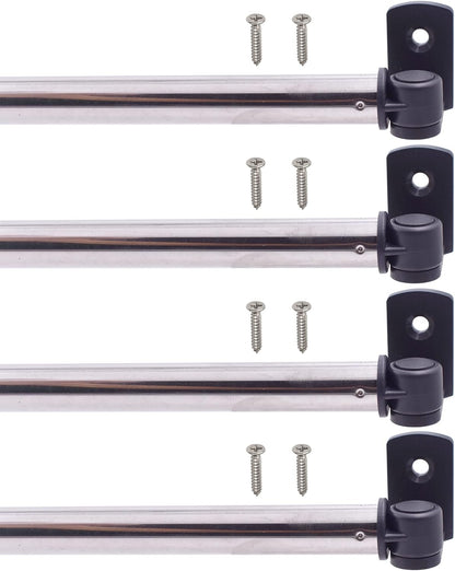 YYST Type A 16" to 28" Swivel End Curtain Sash Rod for Top & Bottom Doors & Sidelights Window Petite Café Sidelight W Screws (black-4)