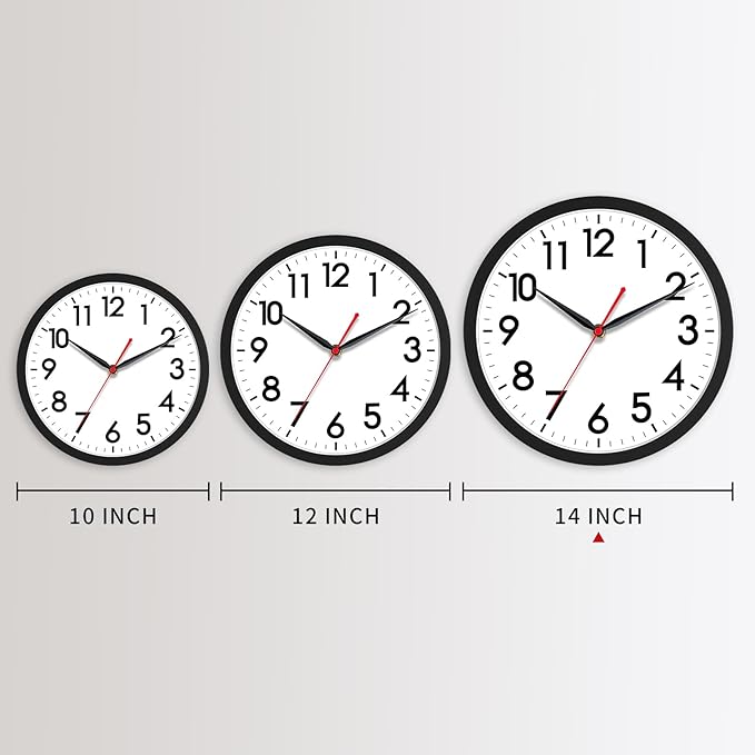 AKCISOT 14 Inch Wall Clock Silent Non-Ticking Modern Wall Clocks Battery - Image 3