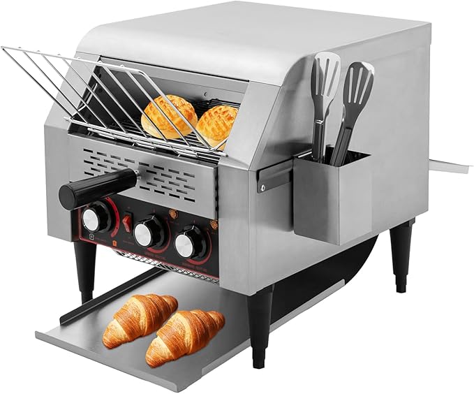 Commercial Conveyor Toaster, 350Slices/Hour 1900W Stainless Steel Heavy Duty by Unknown
