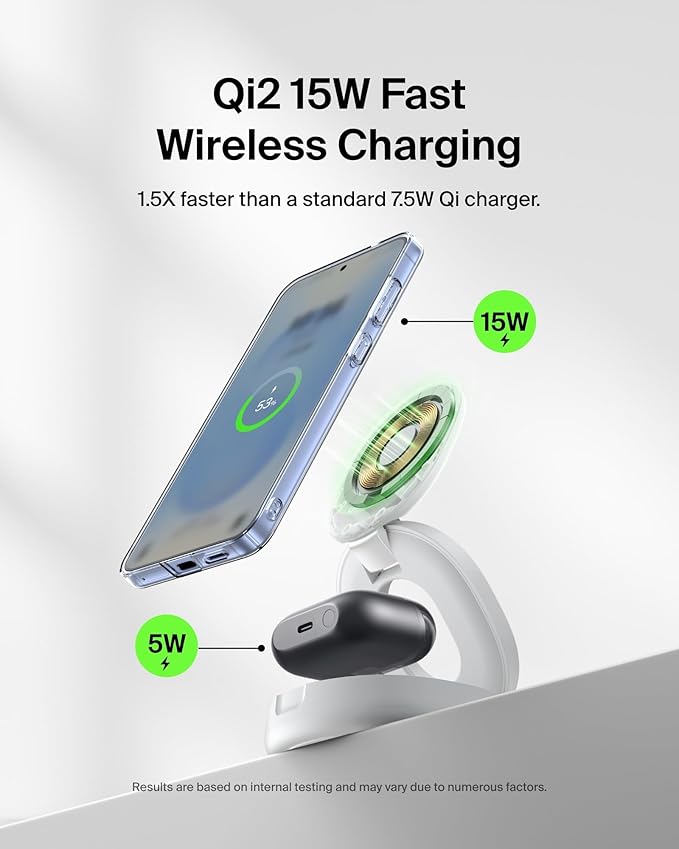 Belkin MagSafe Charger Compatible, 2-in-1 Qi2 Wireless Charging Station 15W - Image 3