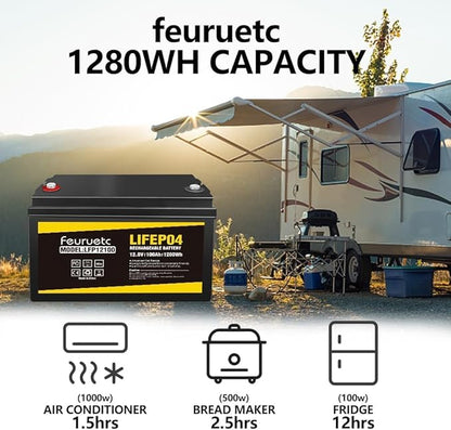 12V 100Ah LiFePO4 Battery with 100A BMS, 15000+ Deep Cycles, Solar Energy - Image 2