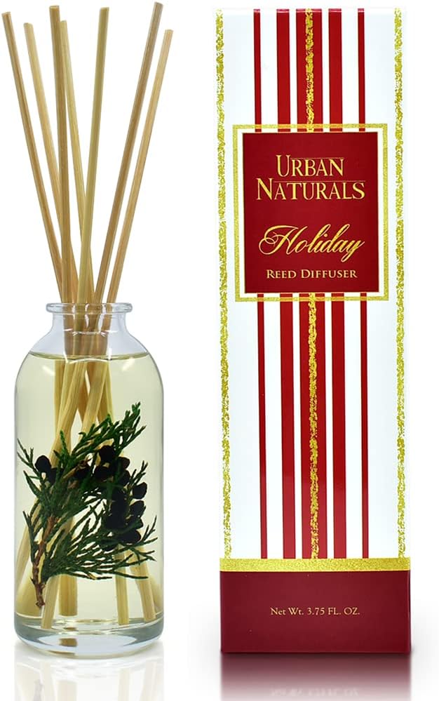 Urban Naturals Holiday Cranberry & Pine Holiday Wreath Reed Diffuser Set by UrbanNaturals