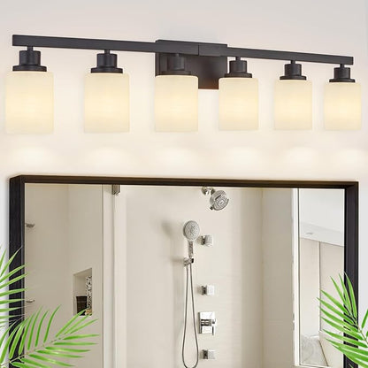 DIKAIDA 6-Light Black Vanity Lights, Matte Bathroom Lighting Fixtures - Image 8