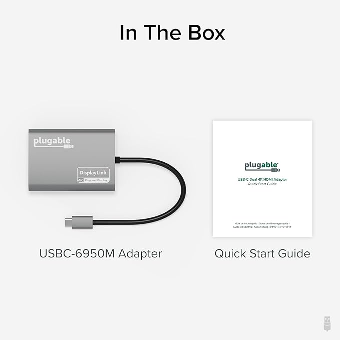 Plugable USB C to HDMI Adapter, Dual Monitor 4K 60Hz - Image 8