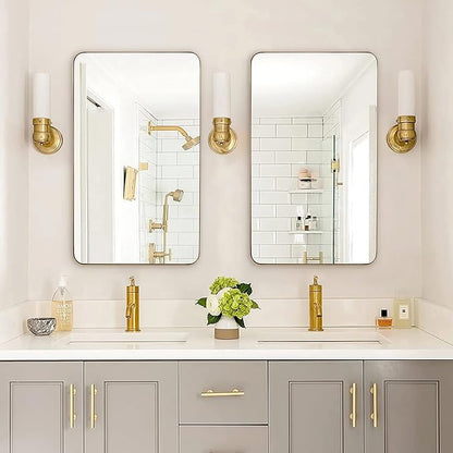 ANDY STAR 24x40 Inch Gold Bathroom Mirror, Stainless Steel Metal Frame - Image 7