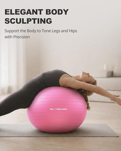 Trideer Exercise Ball for Yoga, Pilates & Fitness – Stability Ball Equipment - Image 6