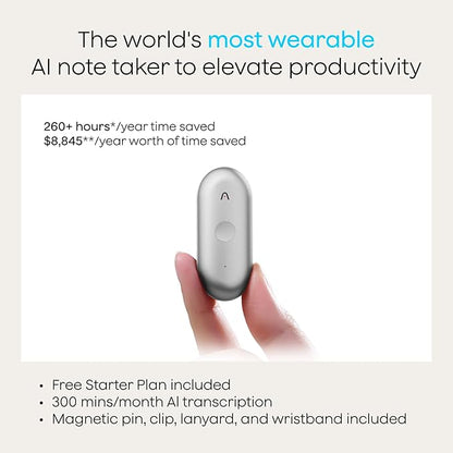 Plaud NotePin S AI Voice Recorder, Wearable AI Notetaker, AI Transcribe & - Image 2