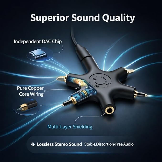Mizi USB-C Headphone Splitter 5-Way - Image 3