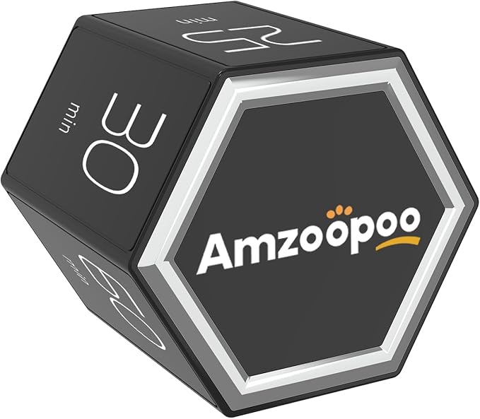 Timer, kitchen timers, magnetic digital visual pomodoro cube countdown timer by Amzoopoo