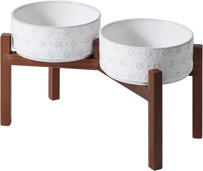 Ceramic 8.2inch Raised Double-Bowl Set by Havniva