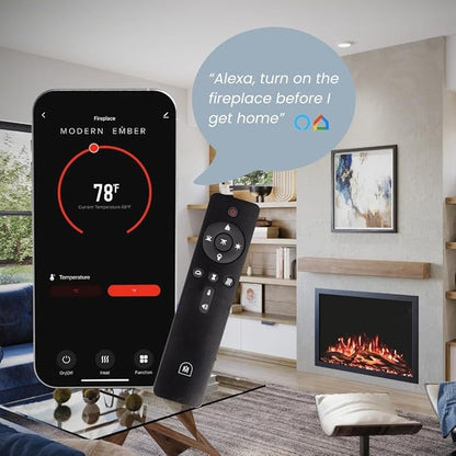 Modern Ember Highmark Traditional 38 Inch Built-in Smart Electric Fireplace - Image 7