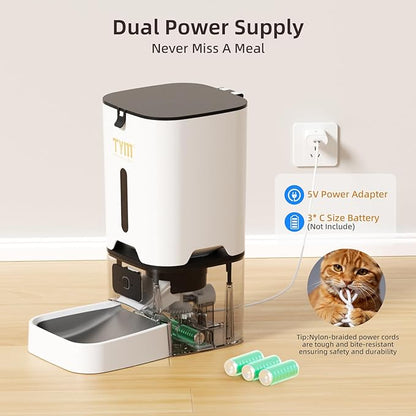 TYM Automatic Cat Feeder, 7L Timed Dry Food Dispenser, APP Control Auto Feeder - Image 6
