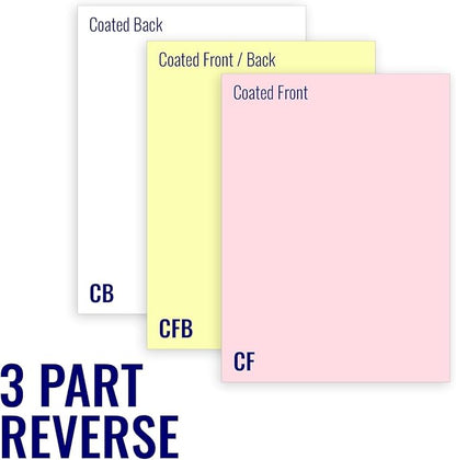 Superior 8.5 x 11 Carbonless Paper, 3 Part Reverse, 1340 Sets I 8 Reams - Image 2