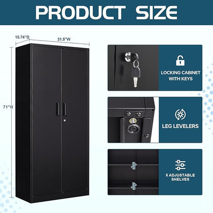 MIIIKO Black Garage Storage Cabinet - Image 3