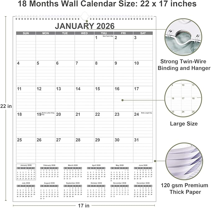 Large Calendar 2026 with Spiral Bound - Image 3