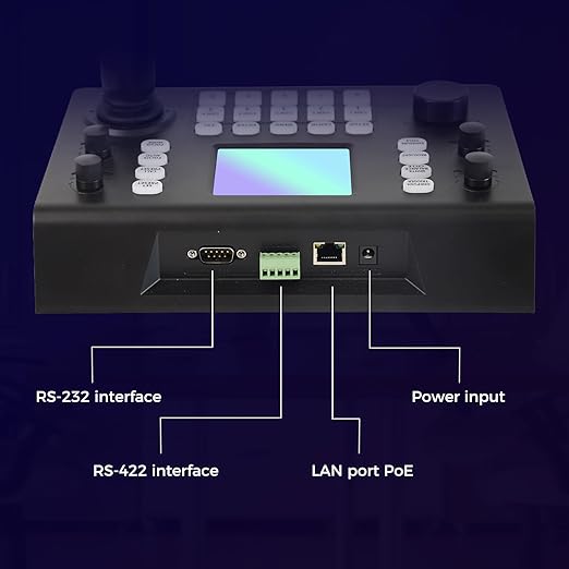 RGBlink NDI PTZ Camera Controller, PoE Powered, 3D Joystick Control, 3.5 LCD - Image 8