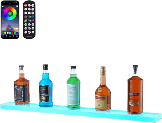 VEVOR LED Lighted Liquor Bottle Display, 1 Tier 40 Inch Wall Mounted Whiskey by VEVOR