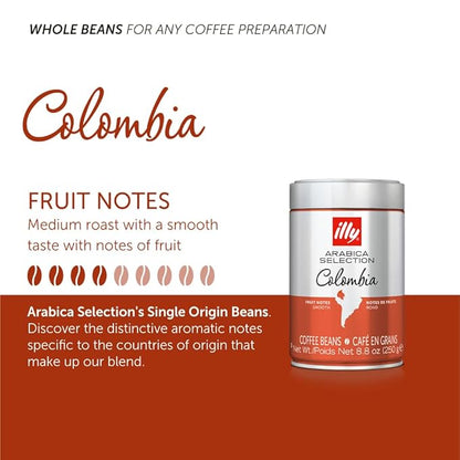 illy Whole Bean Coffee, Colombia Single Origin Medium Roast, 100% Arabica - Image 3