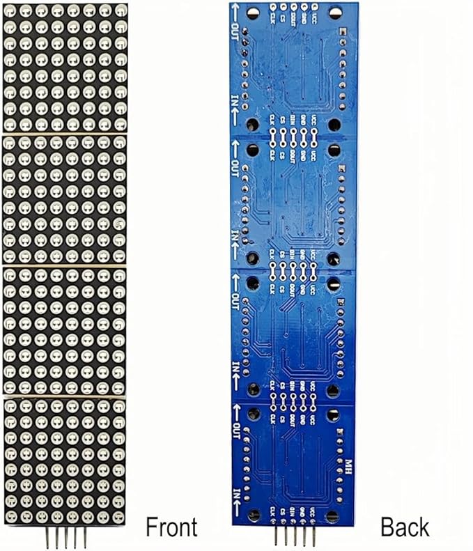 Yuuhseel 2PCS MAX7219 32x8 Dot Matrix LED Display Module 4 in 1 Common Cathode - Image 2