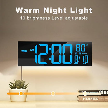 JALL 13" Large Digital Wall Mount Clock, Count Down Timer, Big LED, Temperature - Image 8