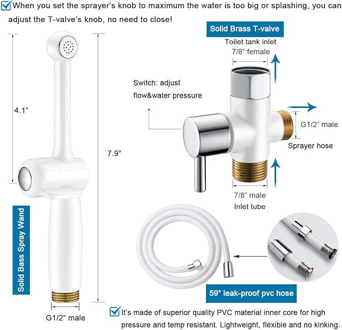 Handheld Bidet Toilet Sprayer, Cloth Diaper Sprayer - Image 2