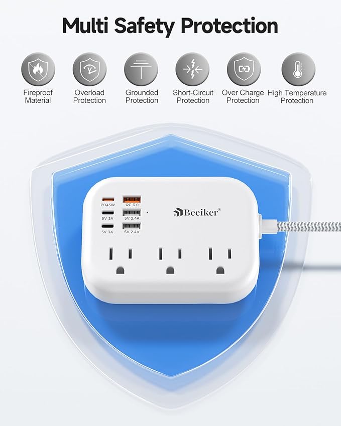 PD45W USB C Travel Power Strip, Cruise Power Strip - Image 7