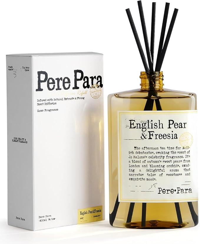 English Pear&Freesia Scent Reed Diffuser Refill 13.53 fl oz by PerePara