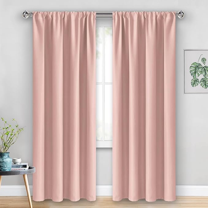 JIUZHEN Blush Pink Blackout Curtains - Image 7