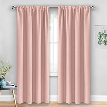 JIUZHEN Blush Pink Blackout Curtains - Image 7