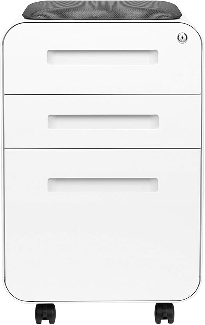 Laura Davidson Furniture STOCKPILE Curve Seated 3-Drawer Mobile File Cabinet - Image 4