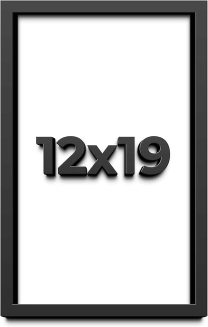 12x19 Shadow Box Frame Black | 1 Inch Deep Solid Wood Shadowbox Display Frame | by CustomPictureFrames