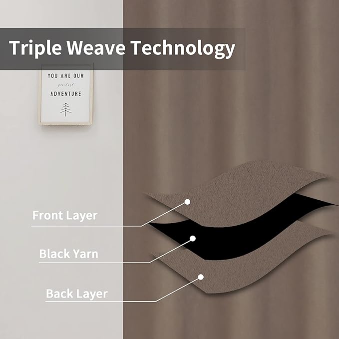 Easy-Going Blackout Curtains for Bedroom, Solid Thermal Insulated Grommet and - Image 3