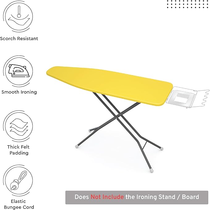 Encasa XO Ironing Board Cover and Pad 54"x15" - 4mm Felt Large Iron Board Cover - Image 2