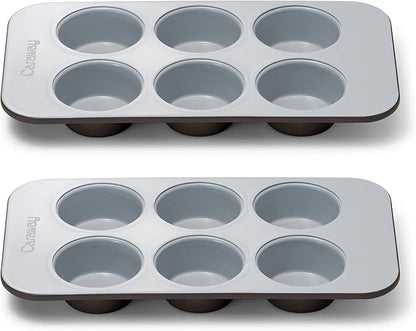 Caraway Nonstick Ceramic 6 Cup Muffin Pan Duo – Non-Toxic, PTFE & PFOA Free – by Caraway