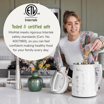 MioMat 8in1 Plant Based Milk Maker | Make 40oz of Natural Almond Milk, Soy Milk - Image 8