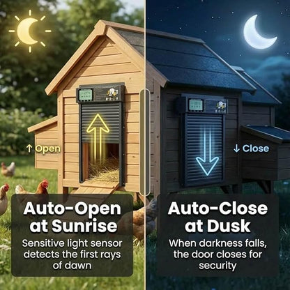 XRDZYXGS Automatic Chicken Coop Door Opener, Space-Saving Roll-up Design - Image 3
