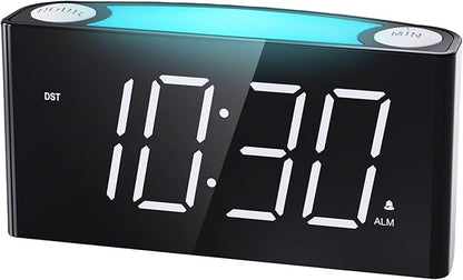 Mesqool Digital Alarm Clock for Bedroom, 7.5" Big Display, 7-Color Night Light by Mesqool