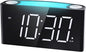 Mesqool Digital Alarm Clock for Bedroom, 7.5" Big Display, 7-Color Night Light by Mesqool