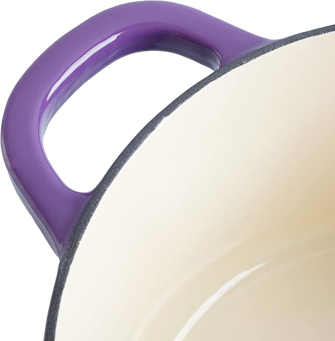 Crock-Pot Artisan 7-Quart Round Enameled Cast Iron Dutch Oven – Lavender Purple - Image 6