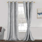 JIUZHEN Soft Silver Grey Velvet Curtains 84 inch Long, Room Darkening Smooth by JIUZHEN