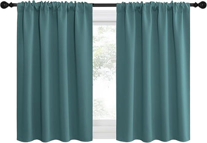 NICETOWN Blackout Curtains for Living Curtains, Sea Teal, 2 Panels, 29 by 30 by NICETOWN