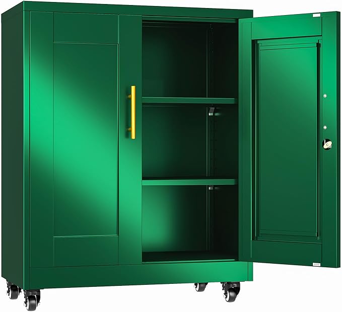 35" H Metal Garage Storage Cabinet, Rolling Tool Cabinet by erosoei