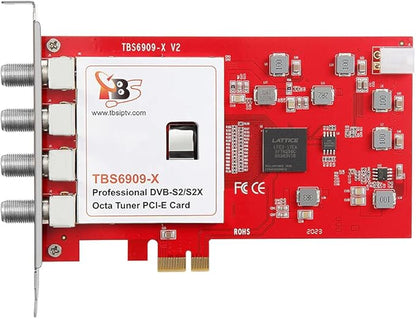 TBS6909X DVB-S/ S2/ S2X 8 Tuner PCI Express Digital Satellite TV Card by TBS